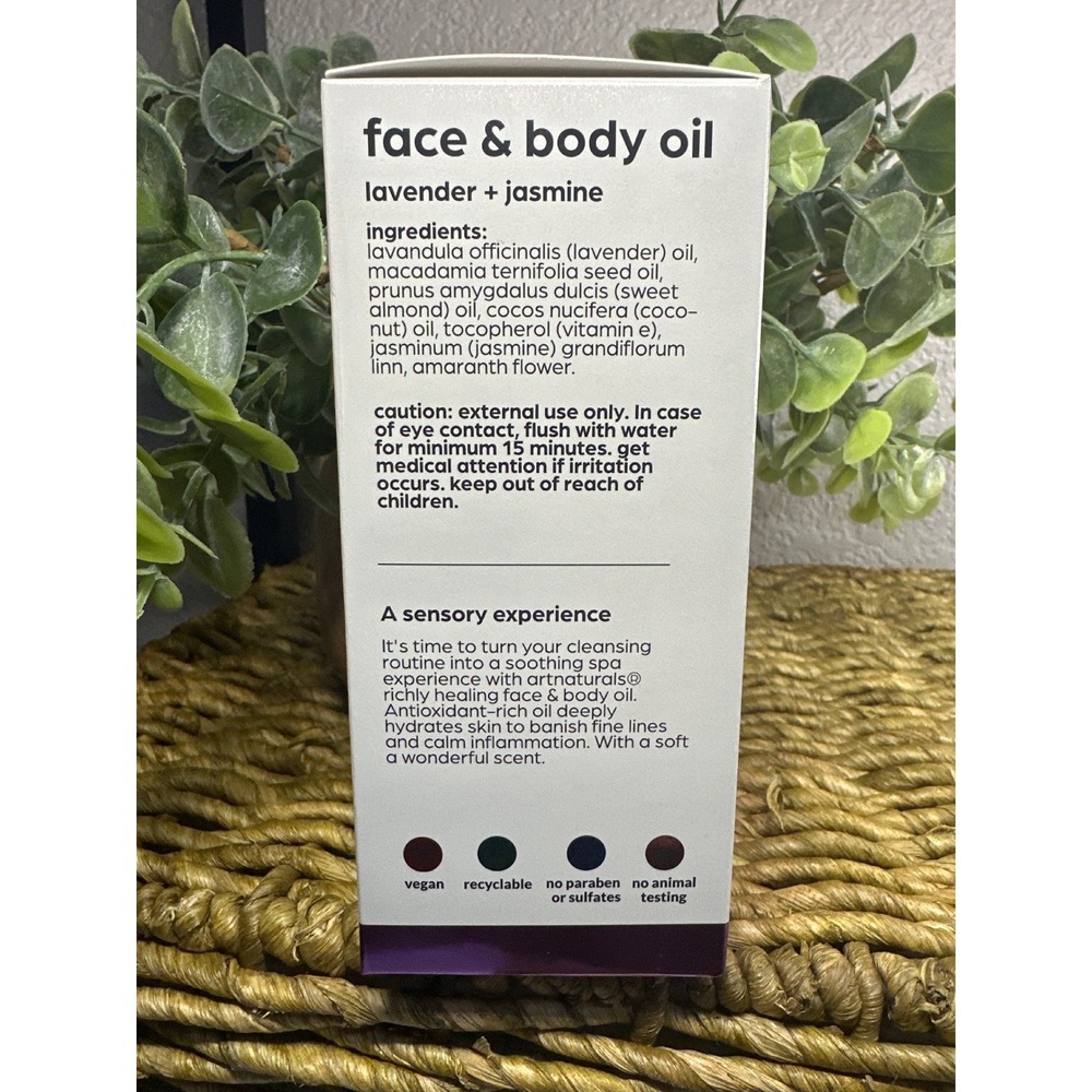 artnaturals Skin Glow Sculpt Kit Lavender Jasmine Face Body Oil Gua Sha - Picture 3 of 4
